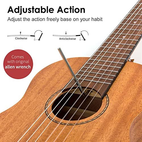 Ukulele 6 Strings Mini Travel Guitar Ukulele 31 inch Mahogany 20 Frets with Gig Bag Picks Strap Ukuleles - Les Beatles, Paul McCartney, John Lennon, RIngo Starr, George Harrison Ukulele 6 Strings Mini Travel Guitar Ukulele 31 inch Mahogany 20 Frets with Gig Bag Picks Strap Ukuleles – Image 5