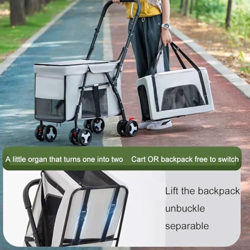 Cochecito para mascotas doble: la solución plegable para pasear dos perros 3