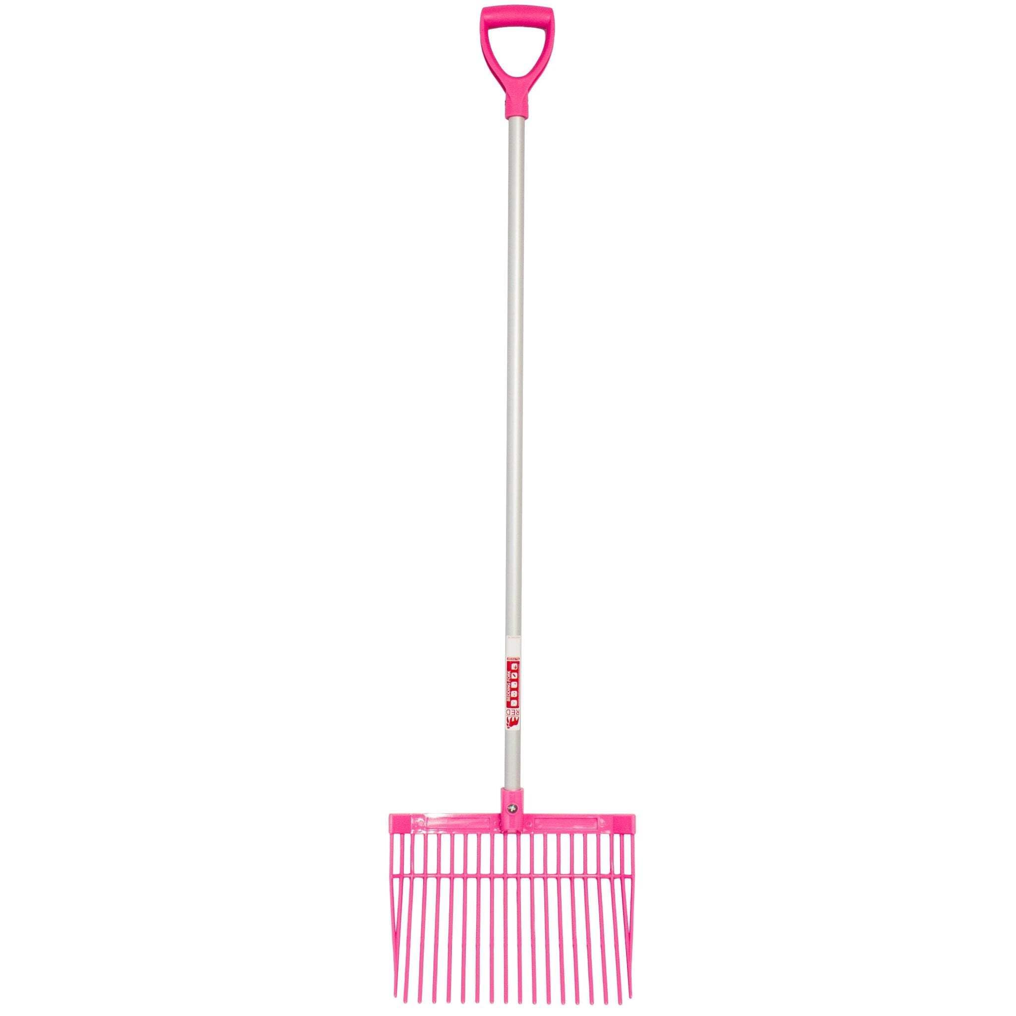 Red Gorilla Bedding Fork with D Handle Pink Lightweight For Stable Bedding Mucking Out Pitchfork for Hay and Garden Compost 157cm Long