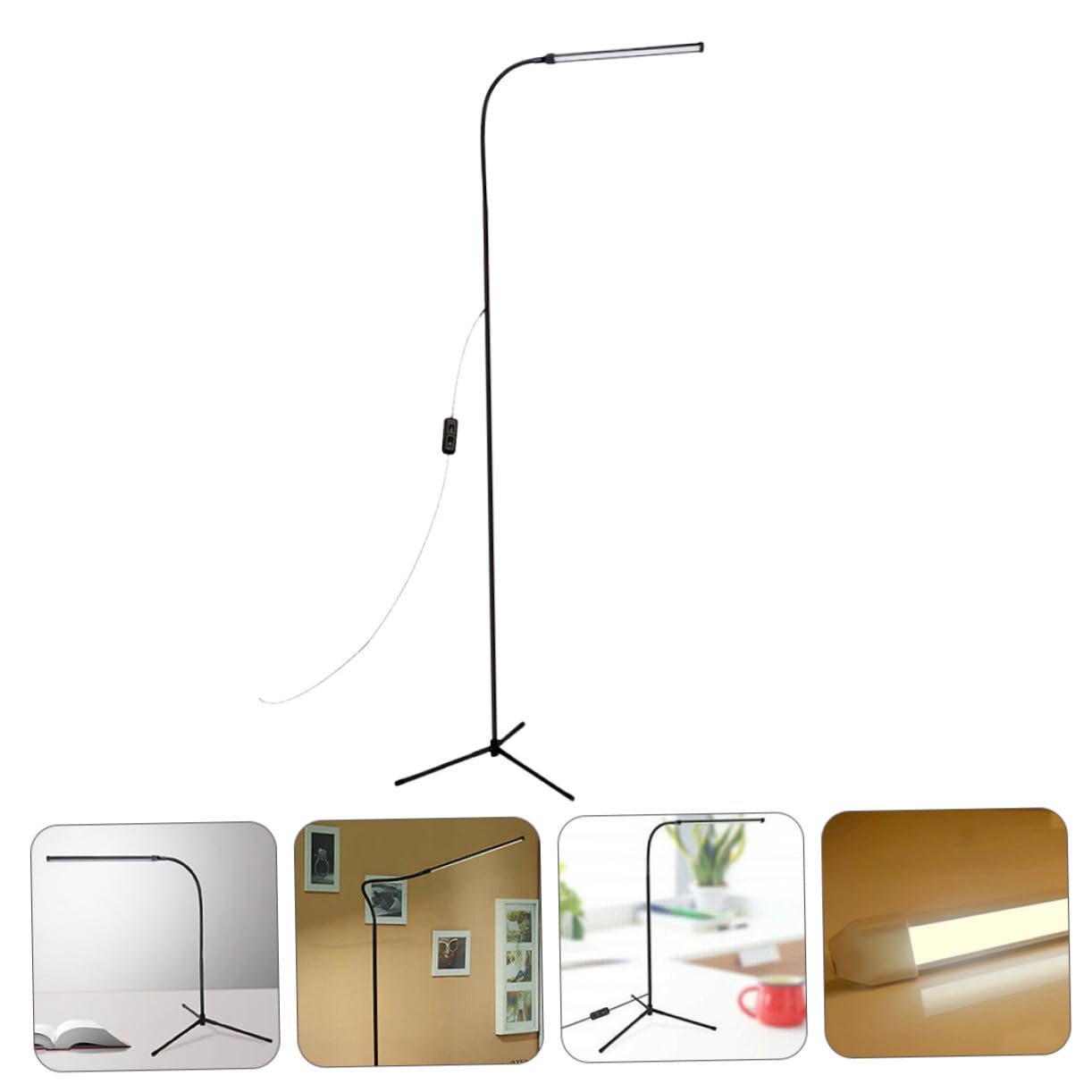 Lámpara de Lectura Regulable con Clip, Brazo Largo y Alimentación USB, de Aluminio E Hierro, Adecuado para Dormitorio o Mesita de Noche