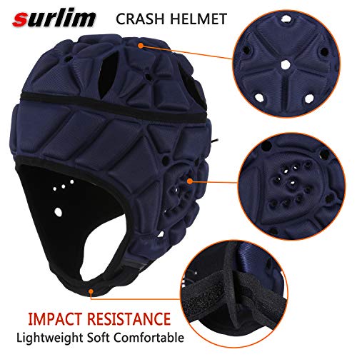 image for Surlim Soft Helmet for Flag Football Scrum Cap Soft Shell Helmet Rugby