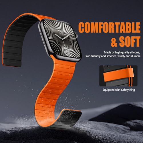 Image of SNBLK Magnetic Watchband Compatible with Apple Watch for Men 44mm 45mm 46mm 49mm 42mm 41mm 40mm 38mm Women, Silicone Sport Strong Magnet Strap for iWatch Series 11 Ultra 3 Ultra 2 Se 10 9 8 7 6 5 4 1