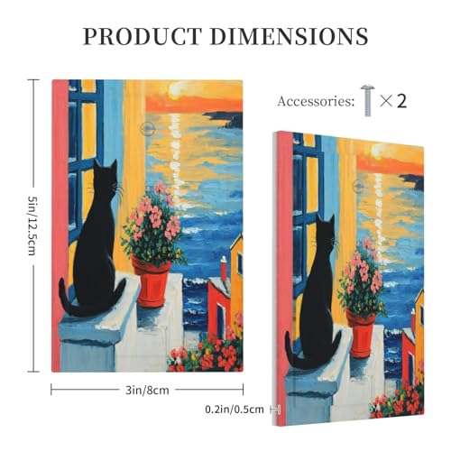 Decorative Switch Covers Plate Vintage Oil Painting Style Black Cat Sea Flowers 1 Gang No Device Single Blank Outlet Covers Wall Plate Cover Light Switch Plate Electrical Faceplate