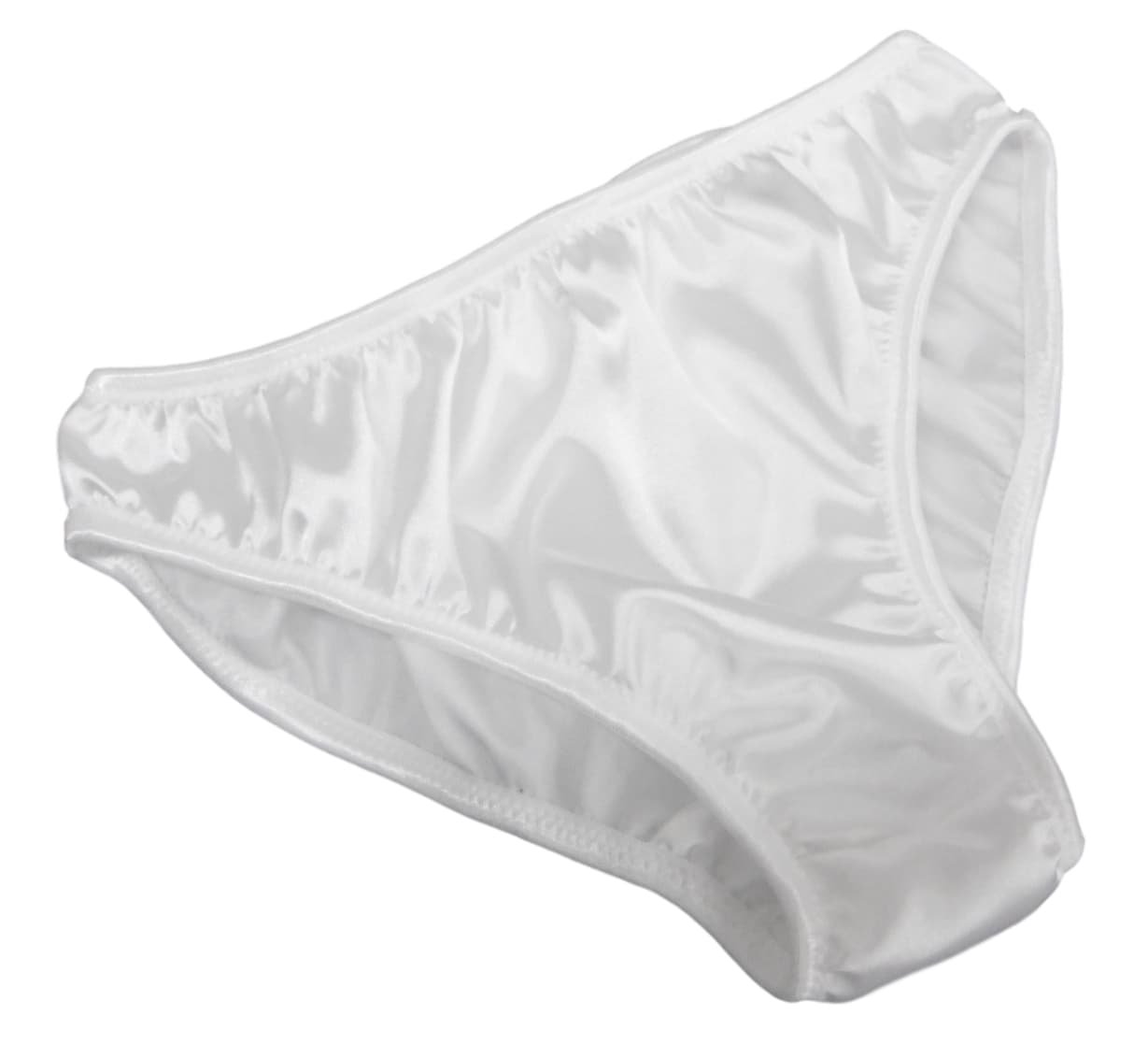 Natural Ivory Shimmering Satin Plain and Simple Bikini Briefs Panties Knickers