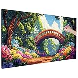 Paisaje Diamond Painting Adultos Niños, 5D Diamond Painting Grande 70x30 cm, Punto de Cruz Diamante Art Crafts Planta Patrón, Manualidades Adultos Embroidery Kit, Regalos Originales para Mujer R-13