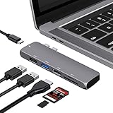 Leistungsstarker Thunderbolt 3: Der USB-C-Adapter verfügt über einen Thunderbot 3-Port, er integriert Datenübertragung, Aufladen und Videoausgabe in einem einzigen Anschluss. Unterstützt 40 Gbit/s Datenübertragung und max. 100 W Full-Speed-Stromversorgung zum Aufladen Ihres MacBooks. Der Thunderbolt 3-Port bringt Geschwindigkeit und Vielseitigkeit zu USB-C. So können Sie effizienter arbeiten und viel lustiger spielen.