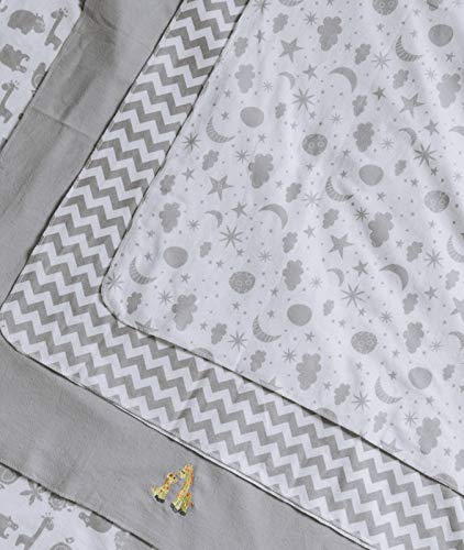 Spasilk Receiving Baby Blanket, 100% Cotton Flannel Blanket, Pack Of 4, Gray Giraffe #TOP3