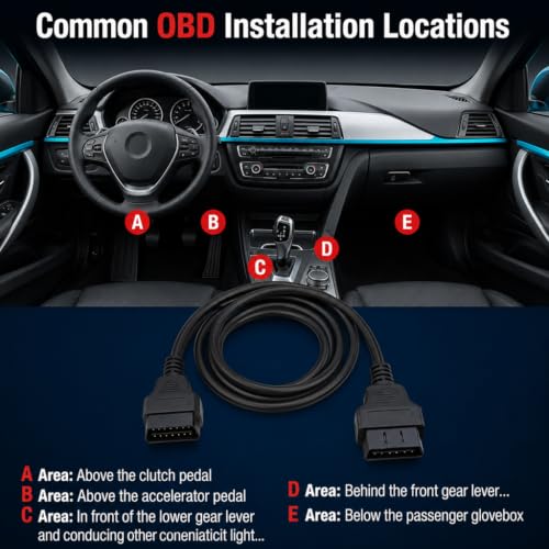 Image of STHIRA OBD2 Extension Cable 1.5m Male to Female Diagnostic Adapter