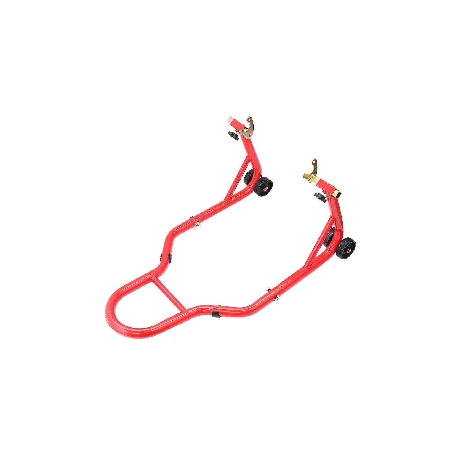 THE WHITE SHOP Motorcycle Stand 850LB Sport Bike Rear Wheel Lift Swingarm Paddock Stands Red，U