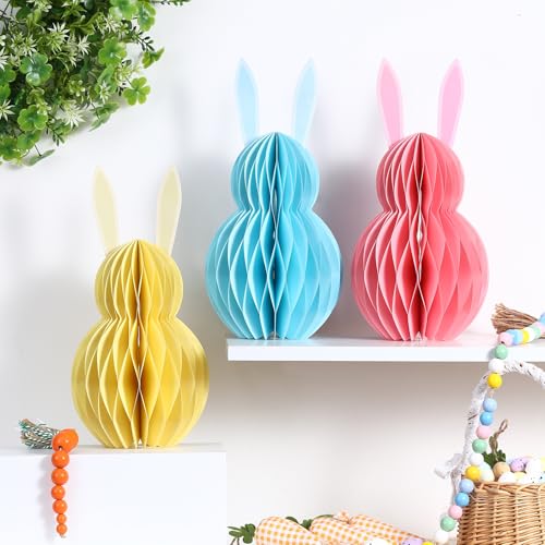 Easterdecorations3pcseasterbunnyhoneycombdiytablecenterpiecesetrusticreusablebunnyforspringhomeholidayfireplacetablepartydecor  Urban Country Home Decor Easter decorations 3pcs easter bunny honeycomb diy table centerpiece set rustic reusable bunny for spring home holiday fireplace table party decor  urban country home decor