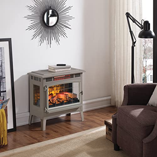 Duraflame Electric Infrared Quartz Fireplace Stove With 3D Flame Effect, French Gray #TOP2