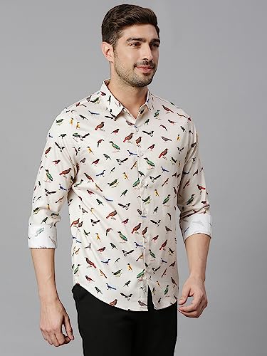 Image of Thomas Scott Men's | Printed | Full Sleeve | Slim Fit | 100% Cotton | Spread Collar | Casual Shirt