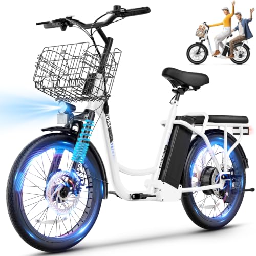 Image of Caroma Peak 1200W Electric Scooter with Seat, 20 inch Tires,30Miles&20MPH | All Terrain E Scooter with 2 Seats,Adjustable Electric Scooter for Adults with Basket,Adult Electric Bicycles Style Scooter