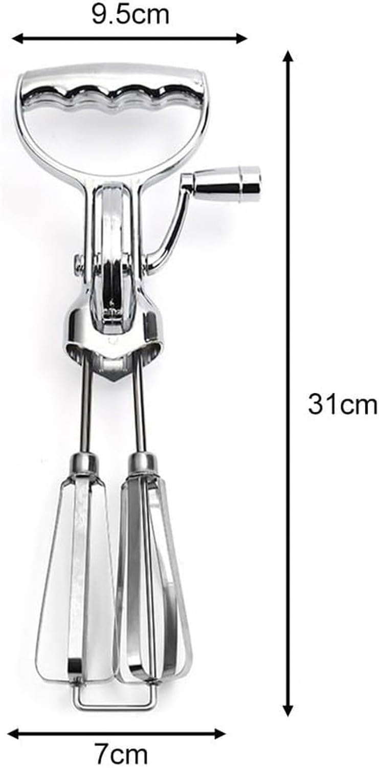 Frullino Manuale in Acciaio Inox a Doppia Frusta
