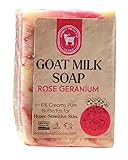Honey Sweetie Acres Rose Geranium Goat Milk Soap - Handmade 5 oz Bar, Made with Natural Ingredients, Moisturizing & Gentle, Made in the USA