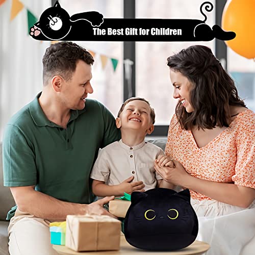 AudeRhine 16'' Black Cat Plush Toys, Cute Cat Pillow Soft Baby Plushies for Kids, Cat Stuffed Animals Kawaii Plush Toys Gift for Boys Girls (Black, 16 Inch) by AudeRhine - Used condition - Image 4