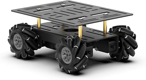 Mecanum - Kit de chasis de robot para automóvil con rueda omnidireccional de 360, marco de aleación de aluminio, motor TT, ruedas omnidireccionales