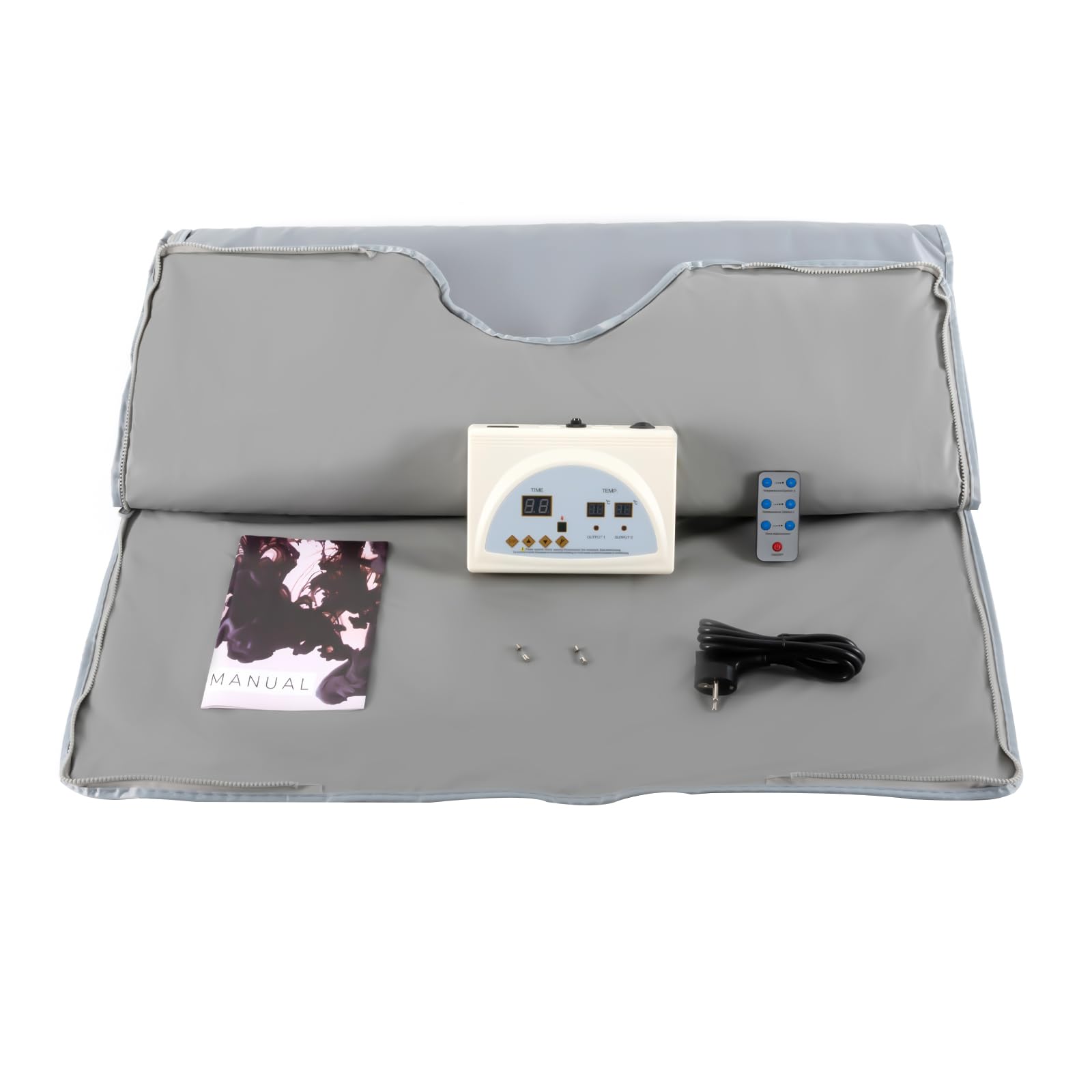 Manta para sauna por infrarrojos portátil, con función de temporizador, control de temperatura zonal, 650 W