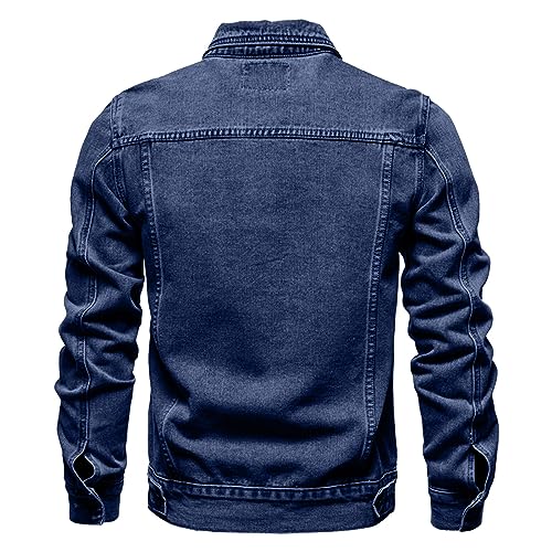 Ymosrh Men's Fall Jackets Casual Denim Long Sleeve Lightweight Trucker Jackets Fashion Jean Coat with Pockets Jacket3