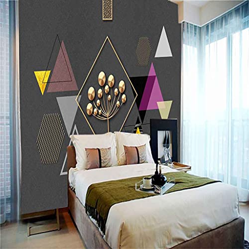 Papier peint triangle géométrique 200x140 cm poster mural 3D - 5