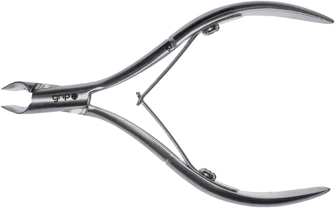 Grip Cuticle Nipper Matte Black MB7 – Precision Stainless Steel Nipper for Trimming Cuticles & Hangnails – Sharp Jaw Blades with Ergonomic Non-Slip Matte Grip