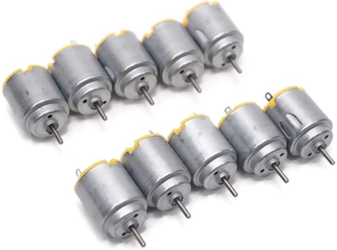 ERH India 10 Pcs of ERH India DC Motor Mini Electric Motor Carbon Brush High Speed Torque Electric Toy Cars Motor Kit, for DIY Fan Toys Cars Models