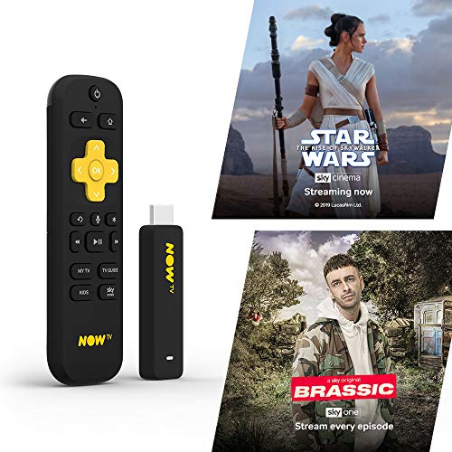 NOW TV Smart Stick with 1 month Entertainment Pass and 1 month Sky Cinema Pass | HD Streaming Media Player  Watch Disney+, YouTube, Netflix, BBC iPlayer