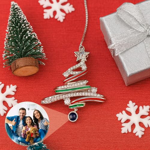 Personalized Christmas Projection Ornament, Custom Memorial Photo Inside Ornament, for Family Holiday Party, Personalized Xmas Tree Hanging Decor