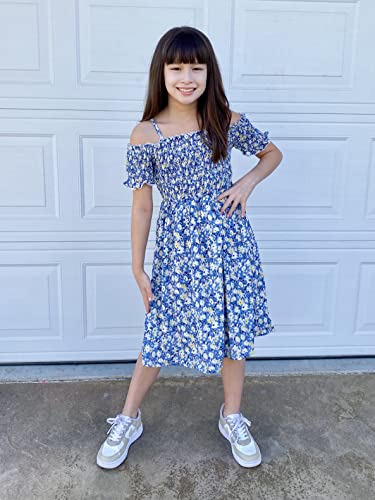 Arshiner Girls Casual Summer Floral Sleeveless Sundress Holiday Cami Dress4