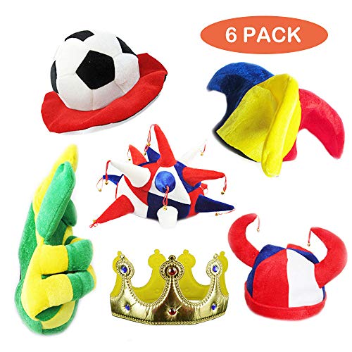Assorted Party Hats Set of 6 Funny Party Hats Novelty Party Hats Funny Dress Up & Costume Hats for Adults, Teens, Photobooth, Party, Weddings, etc