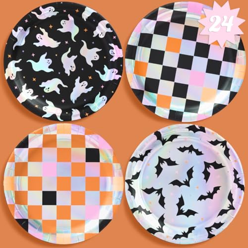 xo, Fetti Halloween Plates - 24 pcs | Halloween Tablescape,