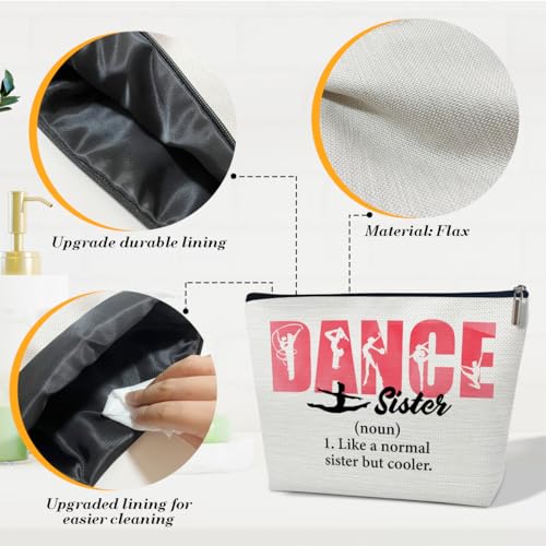 Dance Sister Gifts Makeup Bag, Cool Gifts for Ballet Dancers Women, Big Little Sister Stuff, Teans Stuff Accessories, Makeup Cosmetic Bags for Purse3