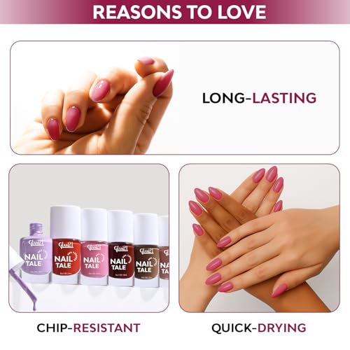Image of Glam21 Nail Tale Nail Polish | Glossy Gel Finish | Rich Pigmentation | Chip Free | Quick Drying Formula | Long Lasting Nail Polish for Women | 9ml | Shade-17