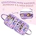 LoDrid Doll Case Compatible with Unicorn Academy 9.5-inch Dolls with 6 Transparent Pockets, Storage Tote Bag with Front Pocket and Handle, Purple, Bag Only