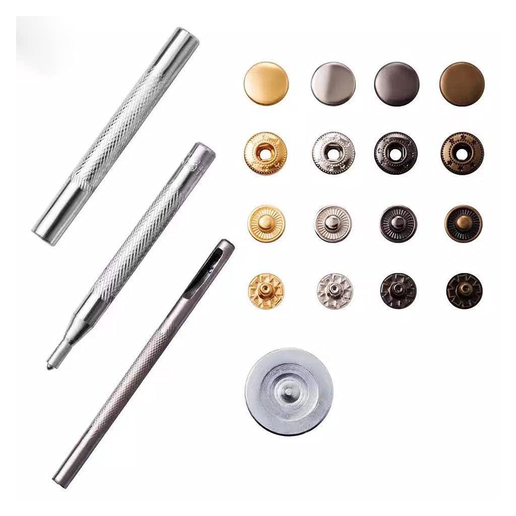 DIDUDE 156 Set Di 6 Colori, Tubolare Borchie Metalliche, Bottoni A Pressione Metallo, Con Kit Di Attrezzi Di, Per Cuoio Camicia Zaini Cappello Borsa Cinture Pelle Fai Da Te - Foto 6