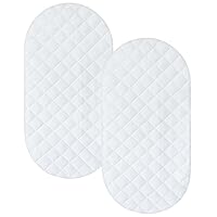 Vista 10 de Funda de colchón de moisés para colchón de reloj de arena/moisés ovalado, protector de colchón impermeable acolchado para moisés (32 x 17 pulgadas)