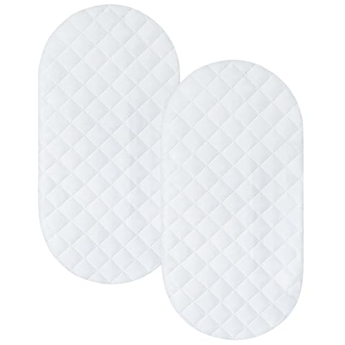 Funda de colchón de moisés para colchón de reloj de arenamoisés ovalado, protector de colchón impermeable acolchado para moisés (32 x 17 pulgadas),
