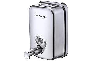 Liquid Soap Dispenser Wall Mount Commercial Stainless Steel Manual Pump for Bathroom