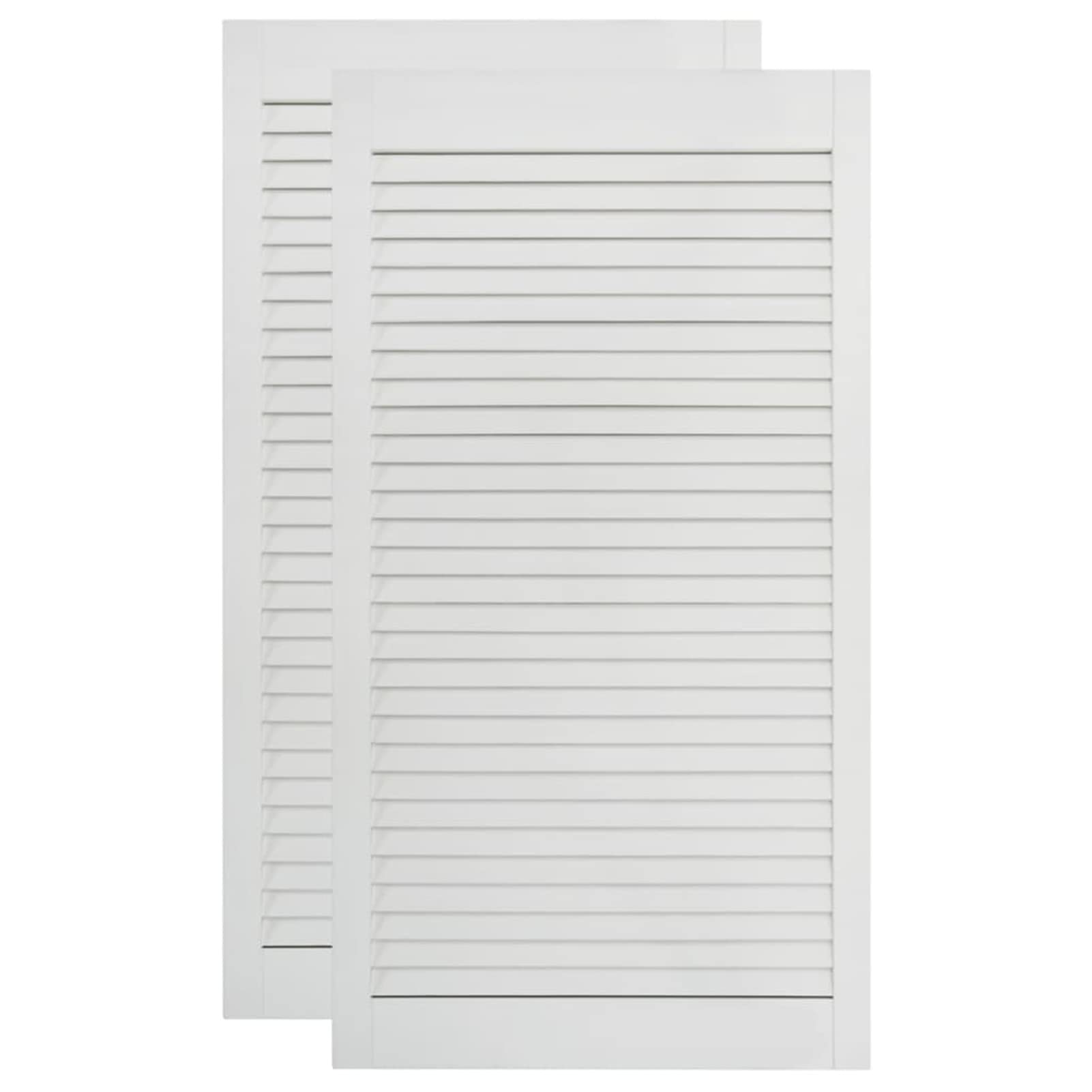 Puertas de armario de madera con lamas, diseño ventilado en pino macizo blanco 99,3 x 39,4 cm para muebles de cocina, baño y estanterías