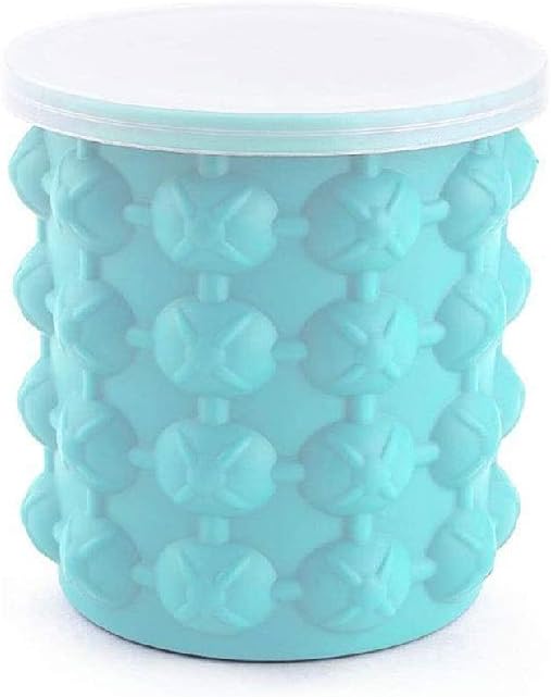 Ice Cube Mold Ice Tray,Large Silicone Ice Bucket,Ice Cube Maker,Round,Portable,for Frozen Whiskey,Cocktails,Beverages (Size:S)