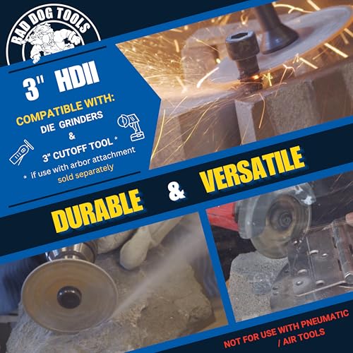 Bad Dog Tools 3" Endless HDII Multipurpose Cut/Grind Diamond Wheel | Use on Iron, Steel, Brass, Tile, Stone, Brick, & Plastic, Endless Sanding, Shaping and Sharpening — additional product view