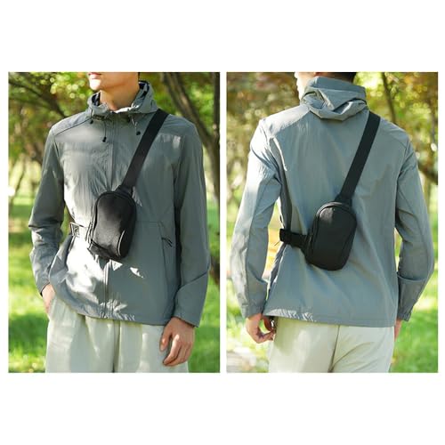 Mini Sling Bag for Men/Women, Waterproof Utility Crossbody Backpack Chest Bag for Travel Sports Running Hiking (Black)2