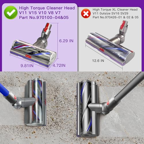 Image of Lemige Upgrade V11 High Torque Cleaner Head Replacement for Dyson V11 V15 | for V10 SV12 SV14 SV15 SV17 SV22 SV27 SV28 SV47 Vacuum Head Attachments for Dyson Parts & Accessories No. 970100-04 & 05