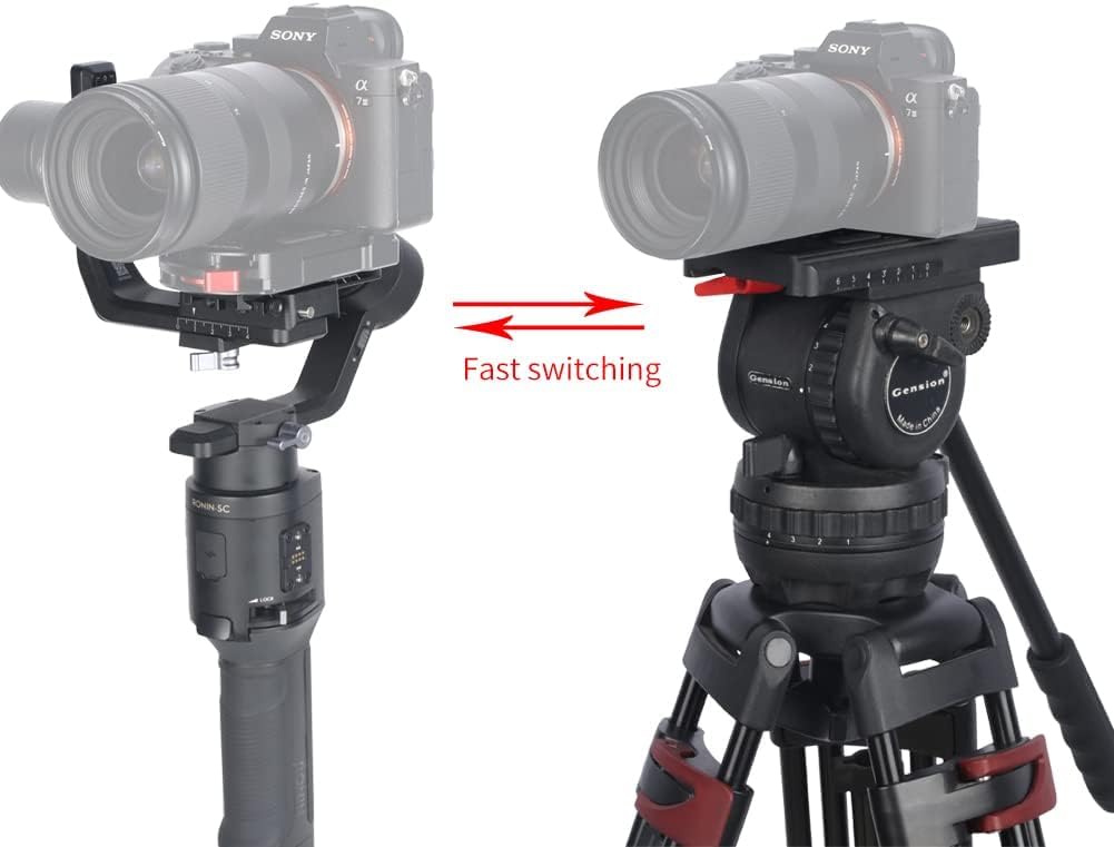 Piastra Sgancio Rapido, NICEYRIG Baseplate a sgancio rapido per fotocamera applicabile a DJI Ronin RS 2/RSC 2/SC/S e Zhiyun Weebill S/Weebill 2/Crane Series Gimbal Stabilizer e Treppiede