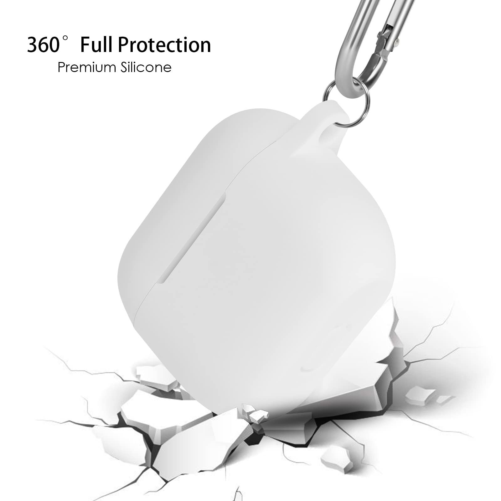 KOKOKA Coque Étui Protecteur Compatible avec AirPods 3, Housse de Protection en Silicone Anti-Choc, Souple, Antidérapant Etui de Protection pour Airpods 3ᵉ Génération 2021 avec Mousqueton, Transparent - 5