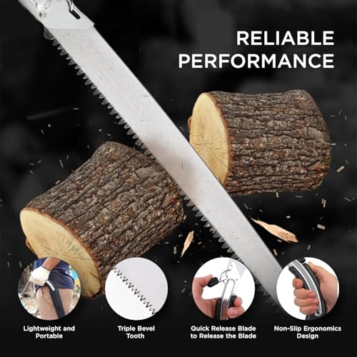 Image of Hand Pruning Saw - Curved Blade Tree Cutter with Blade Sleeve | Sharp Triple-Edge Teeth | Rust-Resistant Steel | Manual Saw for Gardening, Branch Cutting & Trimming (Pack-1)