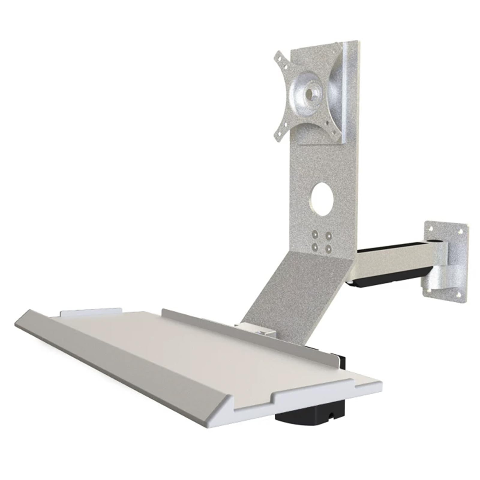 Vituord Monitor And Keyboard Wall Mount, Single Computer Screen Workstation, With 180° Rotation, ±15° Tilt, Foldable Keyboard Tray, Mouse Space, For 17-27 Inch Screen, Load 8Kg 460Mm