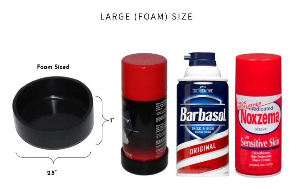 | Stops Shaving Cream Can Rust | Black | Large-Foam Sized - Image 5