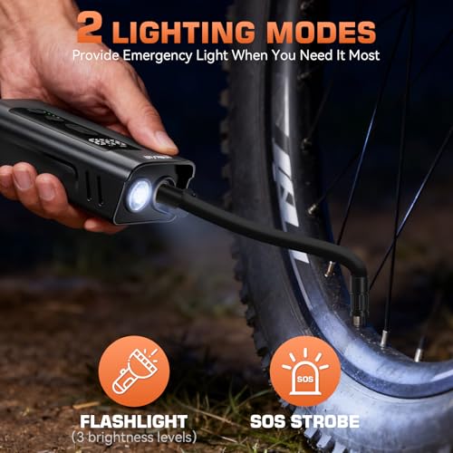 kelyee 2-in-1 Mini Electric Bike Pump