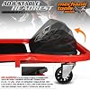 M-AUTO Heavy-Duty Automotive Creeper with 3-leves Adjustable Headrest, 42.5 Padded Metal Frame Creeper with Tools Tray for Garage Shop, 6 Noiseless Casters 300LBS Capacity, Red